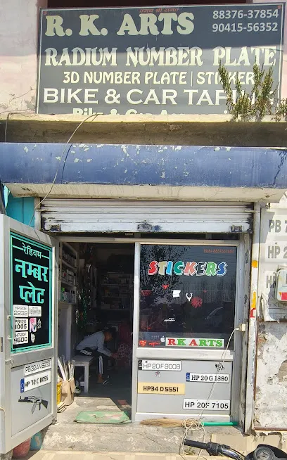 R K Arts - Vehicles Number Plate Dealer/Car And Bike Taping Service In Una/Bike Accessories Shop Una