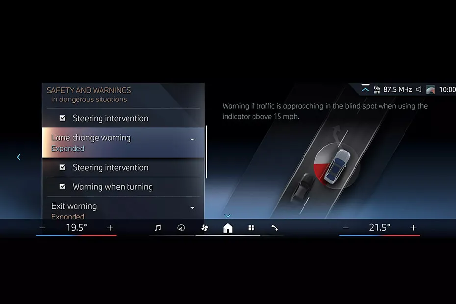 BMW 5 Series Settings Menu