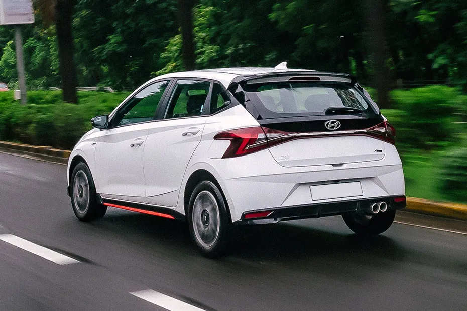 Hyundai i20 N-Line Driving: Rear Left Three Quarter View