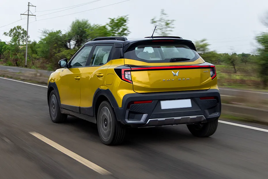 Mahindra XUV 3XO Driving: Rear Left Three Quarter View