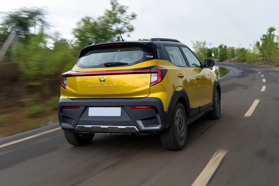Mahindra XUV 3XO Driving: Rear Right Three Quarter View