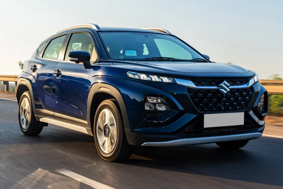 Maruti FRONX Driving: Front Right Quarter View