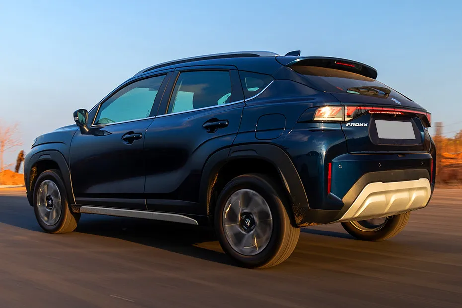 Maruti FRONX Driving: Rear Left Three Quarter View