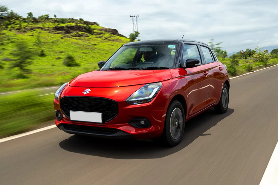 Maruti Swift Driving: Front Left Quarter View