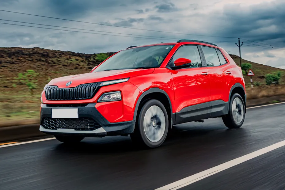 Skoda Kylaq Driving: Front Left Quarter View