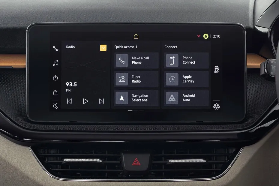 Skoda Slavia Infotainment System Main Menu