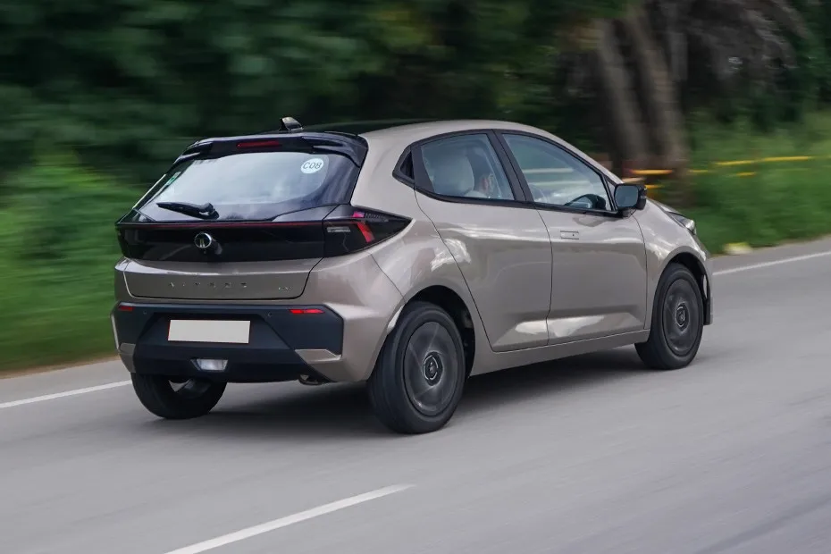 Tata Altroz Driving: Rear Right Three Quarter View