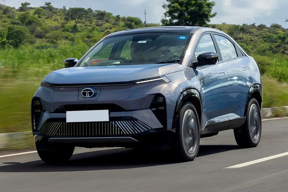 Tata Curvv EV Driving: Front Left Quarter View
