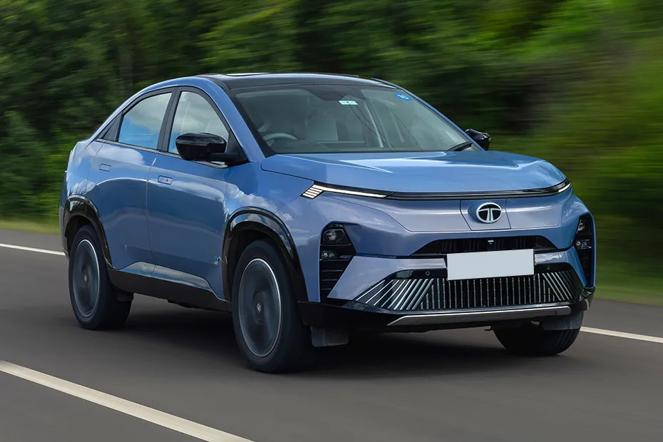 Tata Curvv EV Driving: Front Right Quarter View