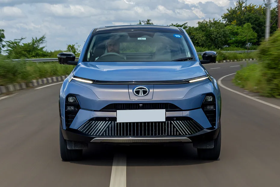 Tata Curvv EV Driving: Front View