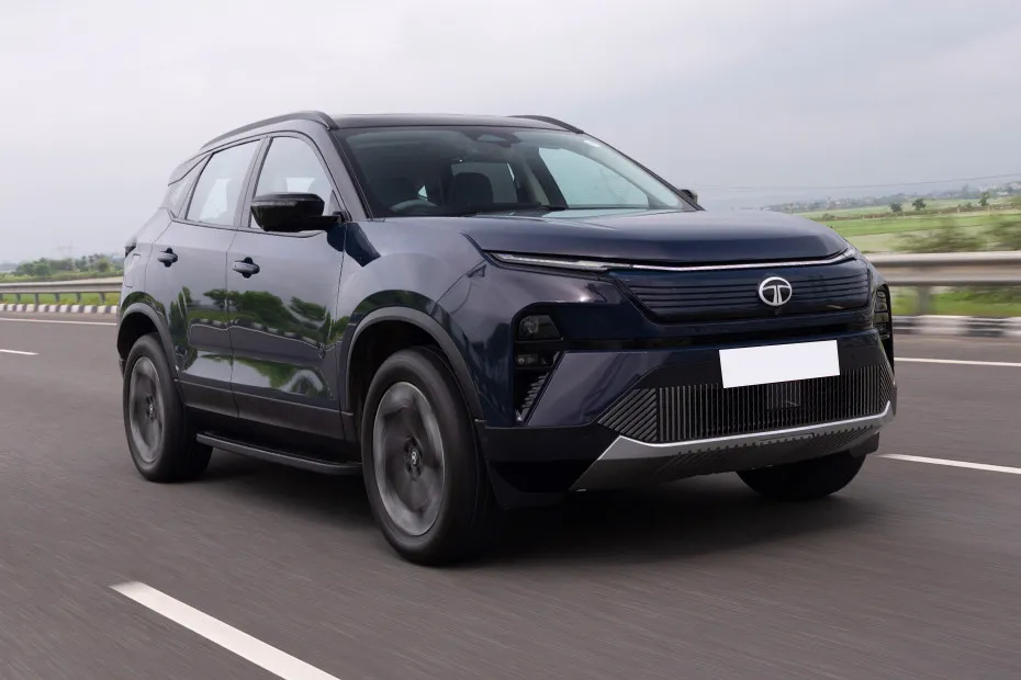 Tata Harrier EV Driving: Front Right Quarter View