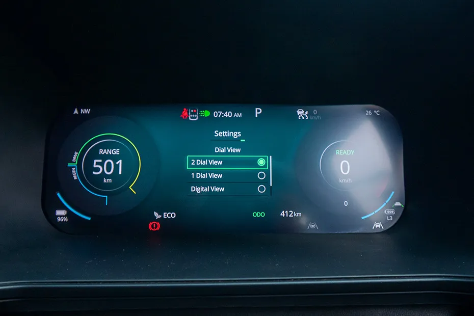 Tata Harrier EV Settings Menu
