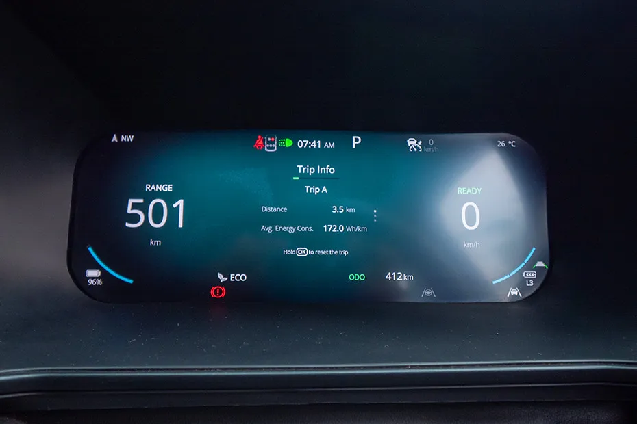 Tata Harrier EV Trip Meter