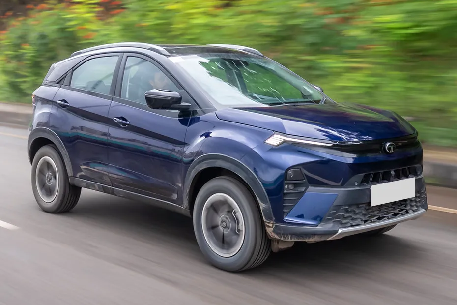 Tata Nexon Driving: Front Right Quarter View