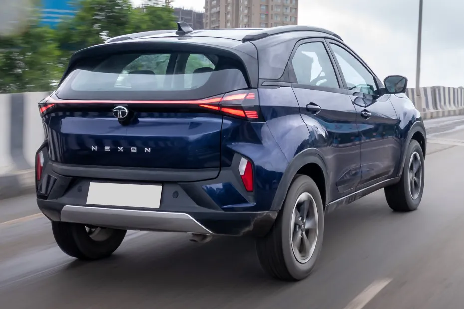 Tata Nexon Driving: Rear Right Three Quarter View