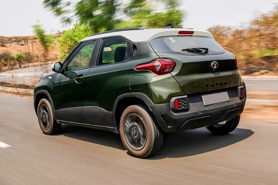 Tata Punch Driving: Rear Left Three Quarter View