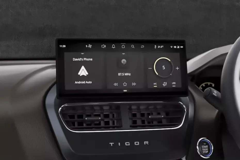 Tata Tigor Infotainment System Main Menu