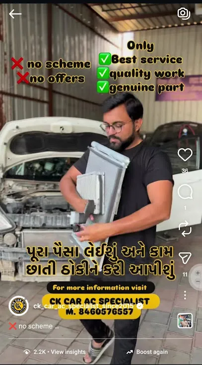 ✅CK CAR A/C SPECIALIST since-2015