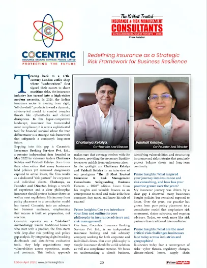 COCENTRIC INSURANCE BROKING SERVICES PVT LTD