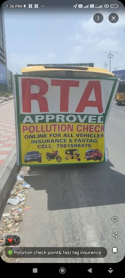 Pollution check point& fast tag insurence