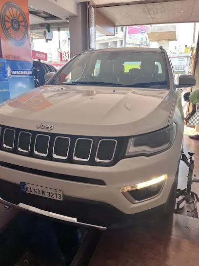 Balaji tyre point | Wheel balancing | Tyre changing | 3D Wheel Alignment in Hubli