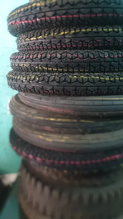 F K puncher shop and off button car's tyre