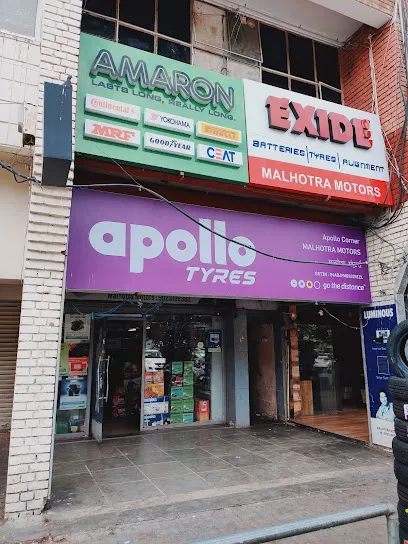Malhotra Motors (Auth. Apollo. Michelin. Tyres: Auth. Exide. Luminous. Battery. Alignment. Car services)